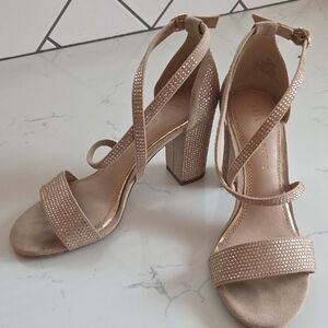 Kelly & Katie Blush Strappy Block Heels